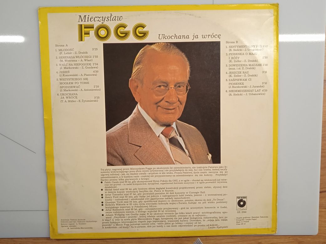 Mieczysław Fogg Ukochana ja wrócę winyl