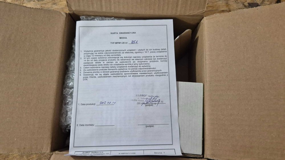 Obniżka ceny! Regulator poziomu Elbro MPW1 -20 kocioł parowy wodny UDT