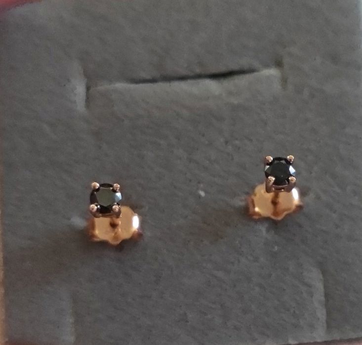 Kolczyki różowe złoto + moissanity_silent luxury