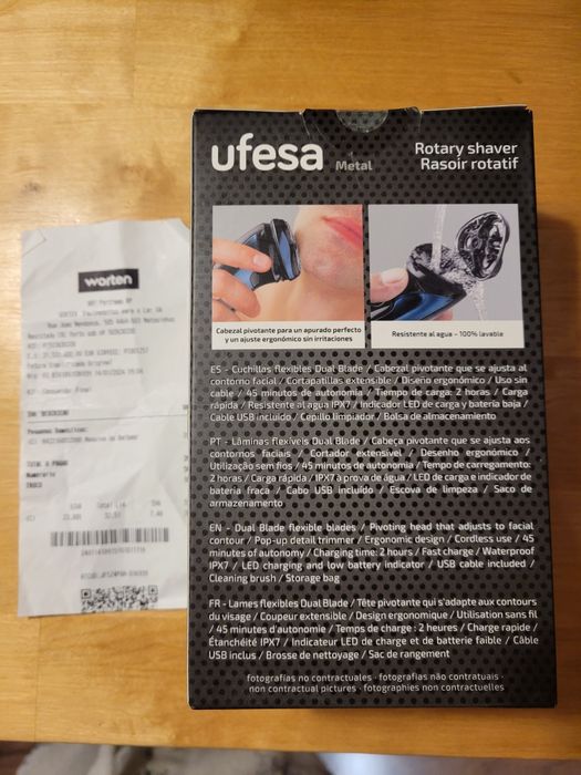 Máquina barbear Ufesa, bateria, selada e com garantia