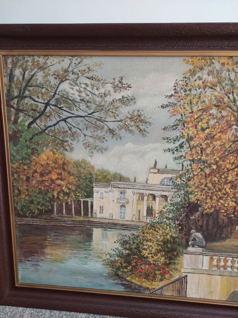 Obraz Łazienki Warszawskie olej na płótnie 104x85