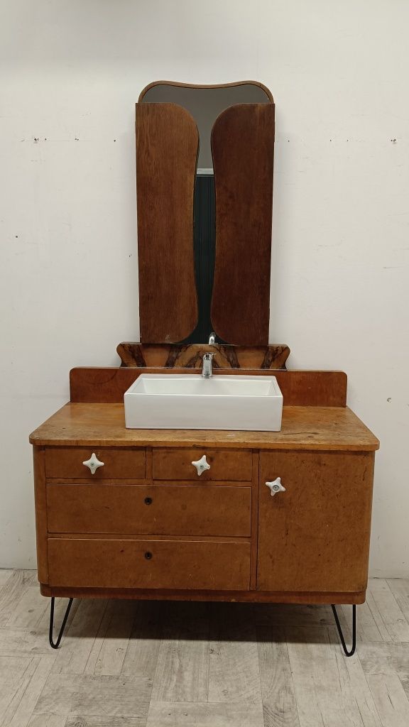szafka pod umywalkę komoda do łazienki vintage stara lustro