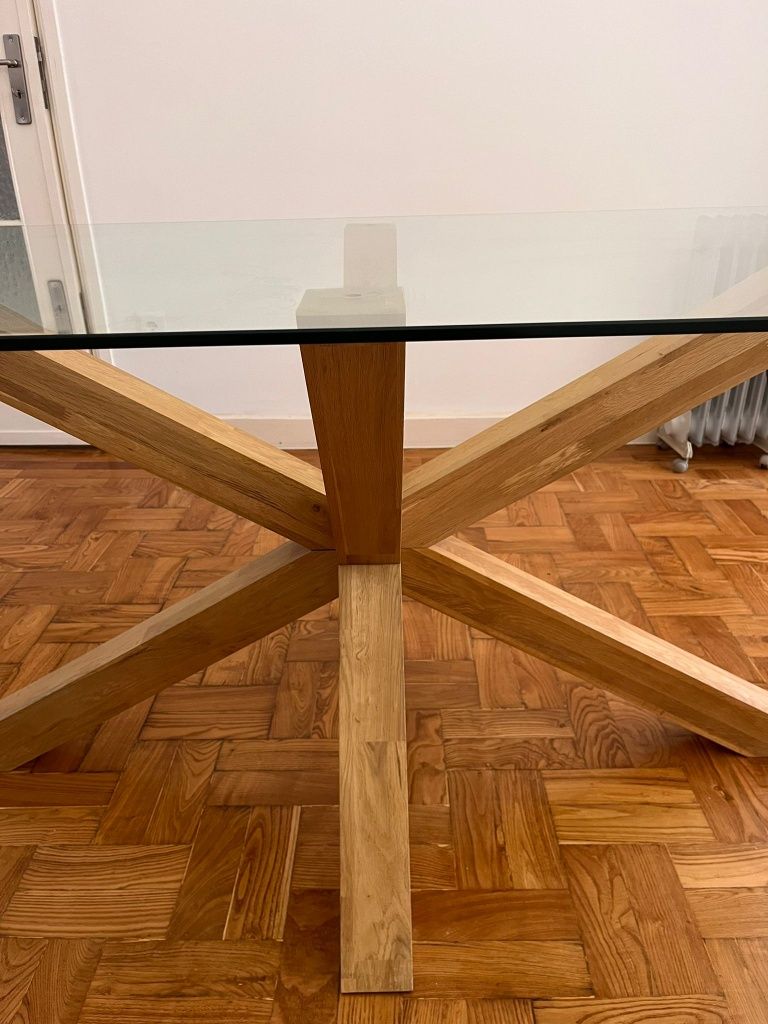 Mesa jantar de vidro