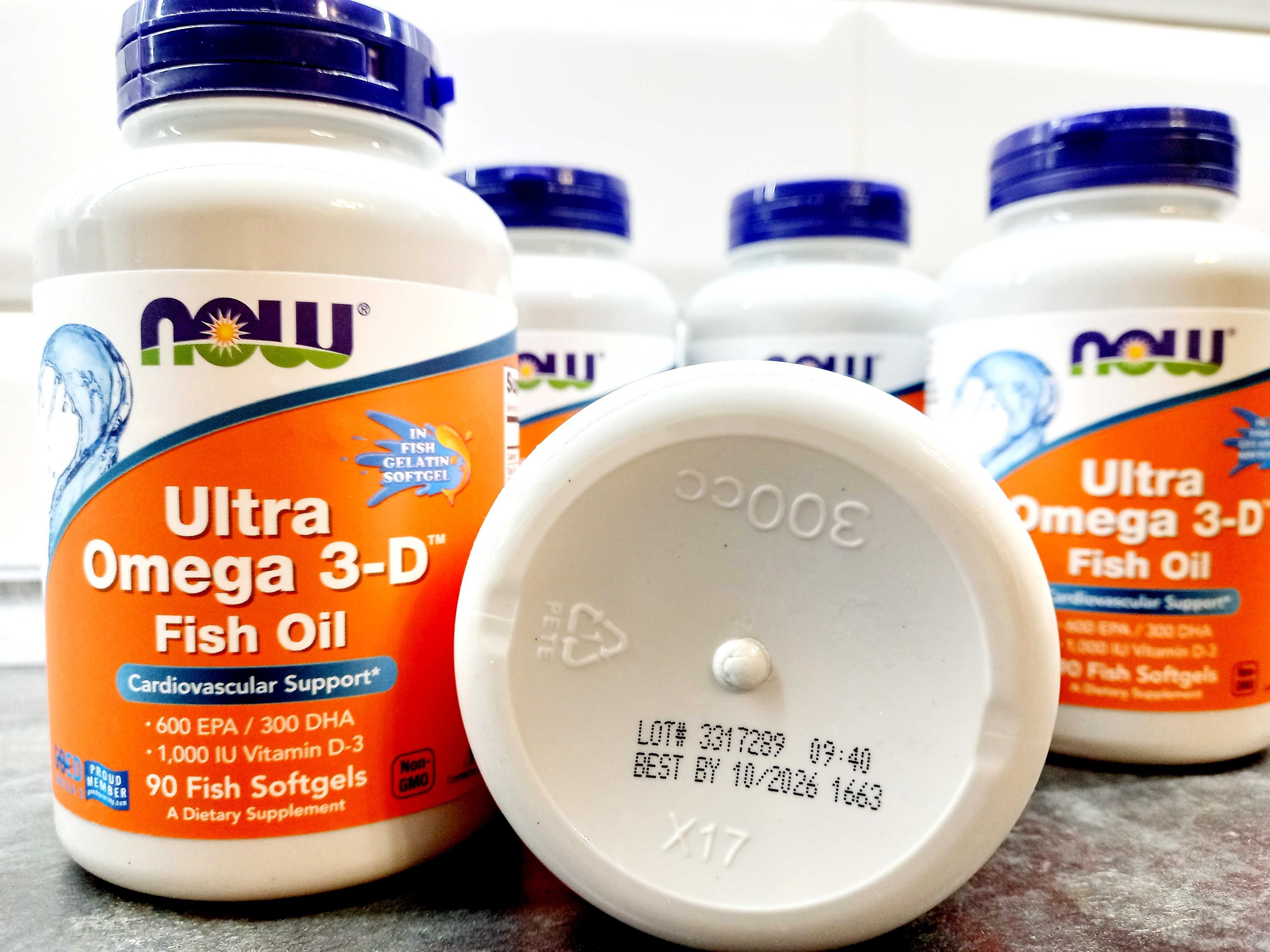 Now Foods, Ultra Omega 3-D (90-180 капс.), омега-3 концентрат 600/300