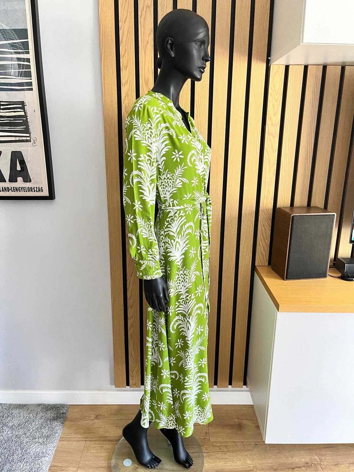 Zara Sukienka z nadrukiem i paskiem r. S ref. 5216/046