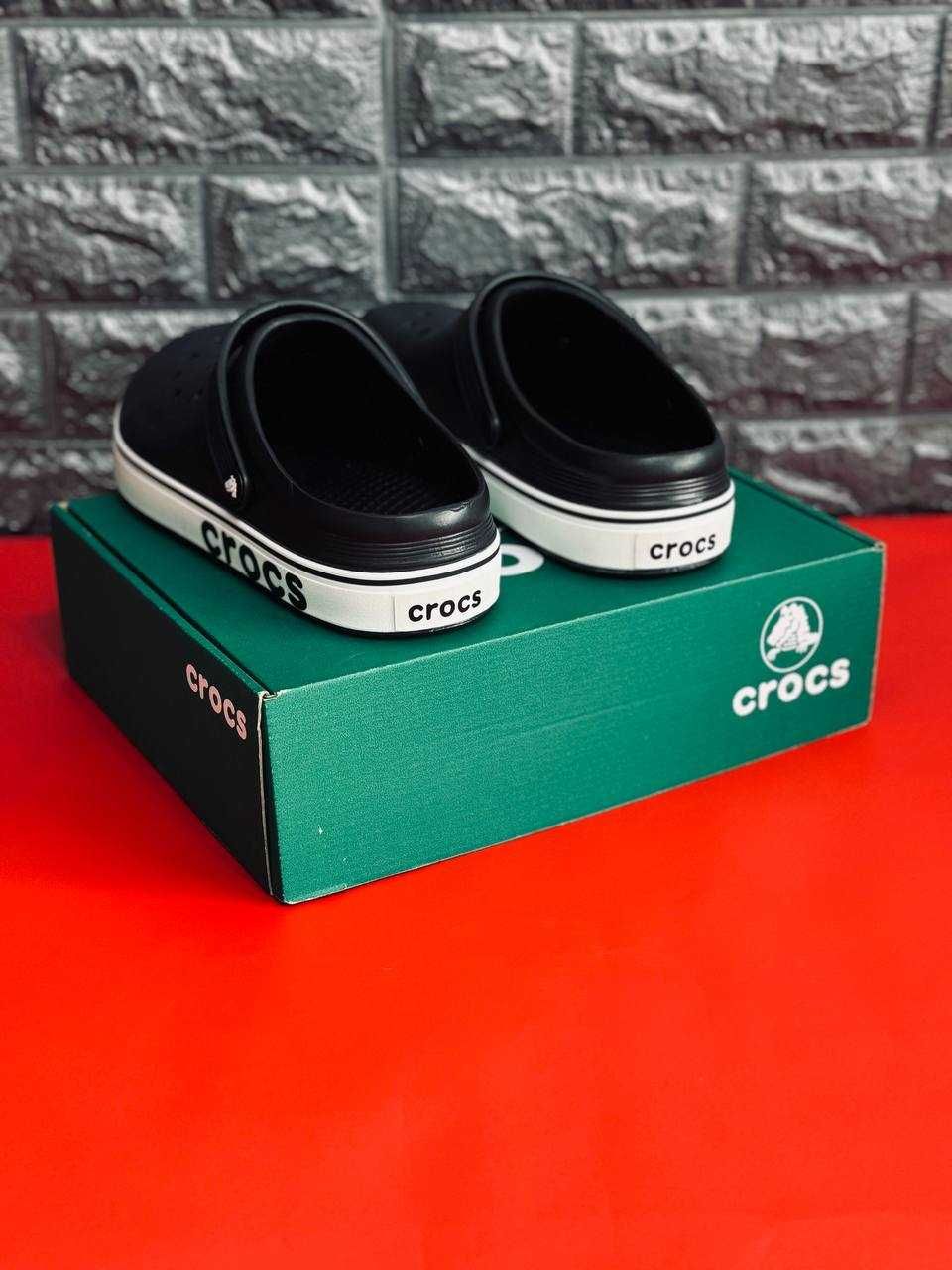 Топ-качество! Crocs мужские Шлепай легко! Тапочки Крокс black\white