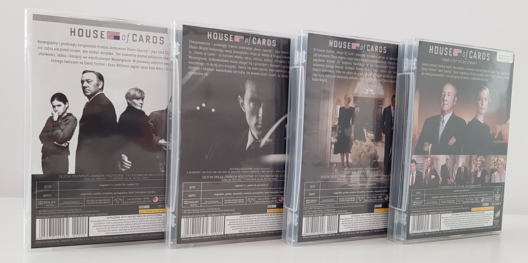 House of Cards sezon 1,2,3,4 DVD PL