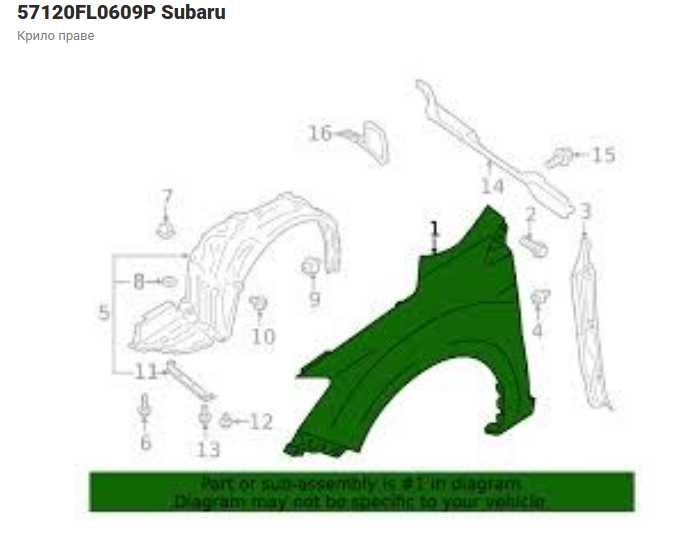 57120FL0609P Крило праве Subaru XV Crosstrek 2018-