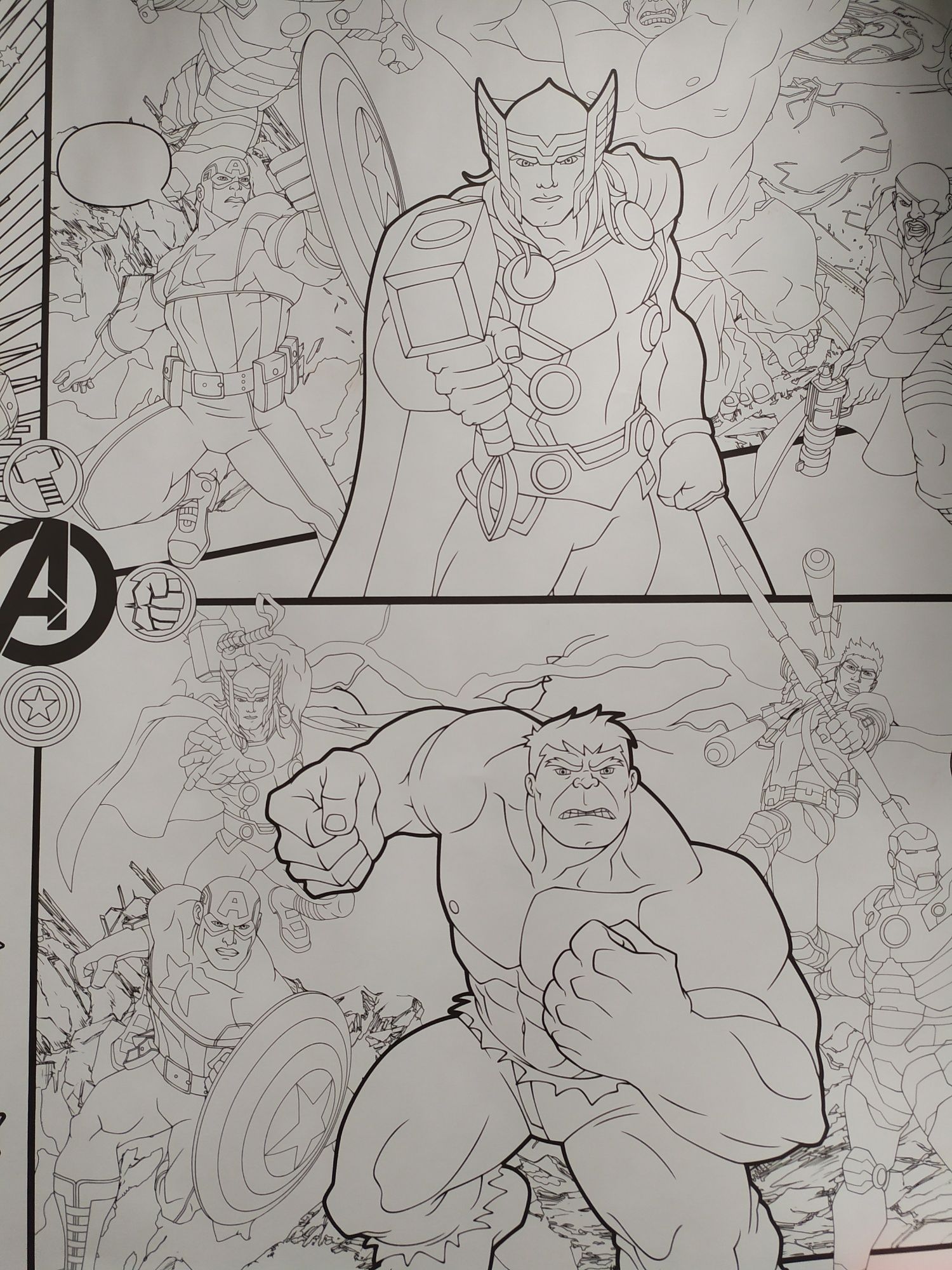 Kolorowanka Avengers 100x70 cm gigant Thor Iron Man Hulk