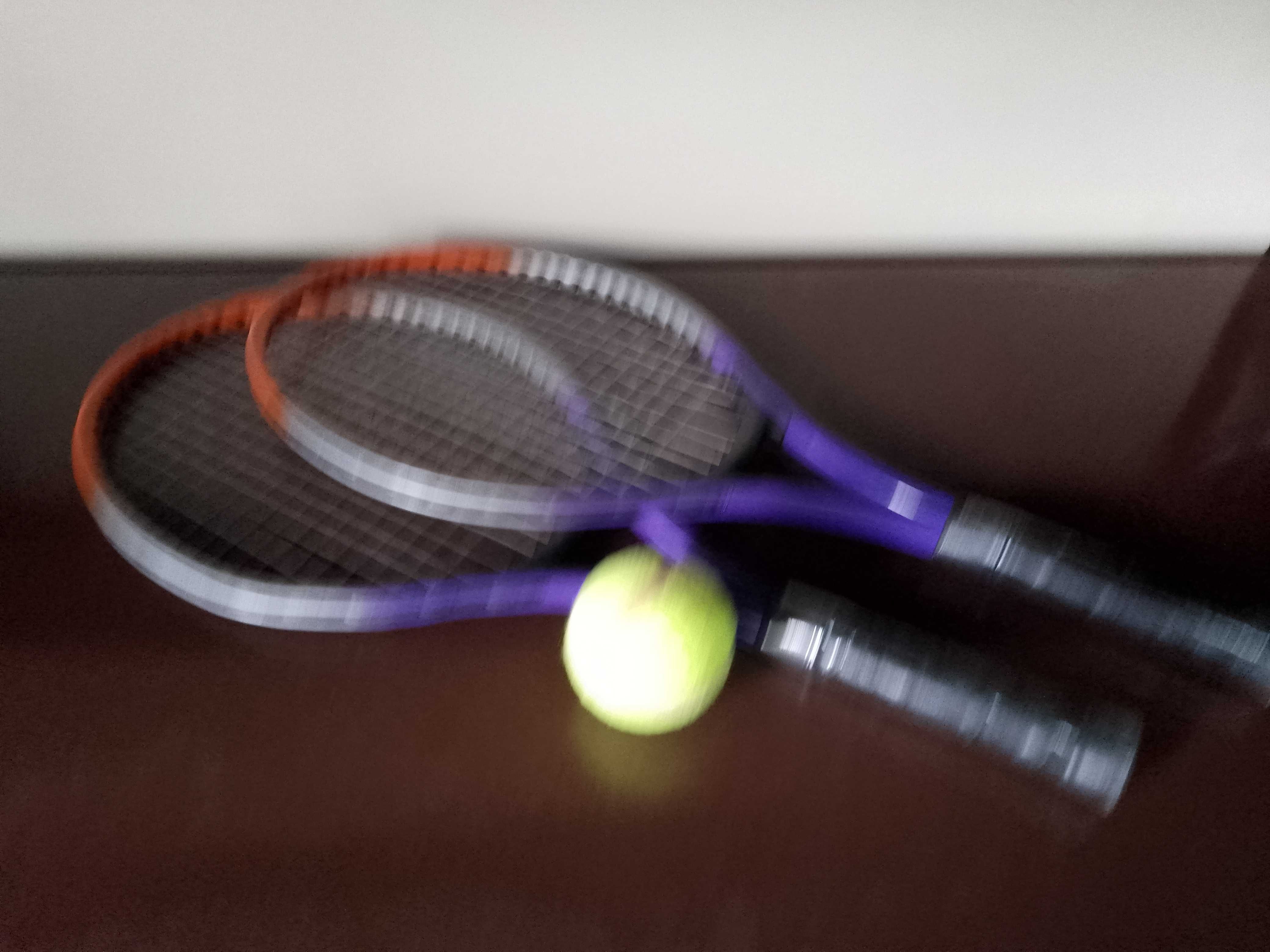 RAKIETY Z PIŁKĄ PALETKI BADMINTON zestaw 2 sztuki lekkie z pokrowcem