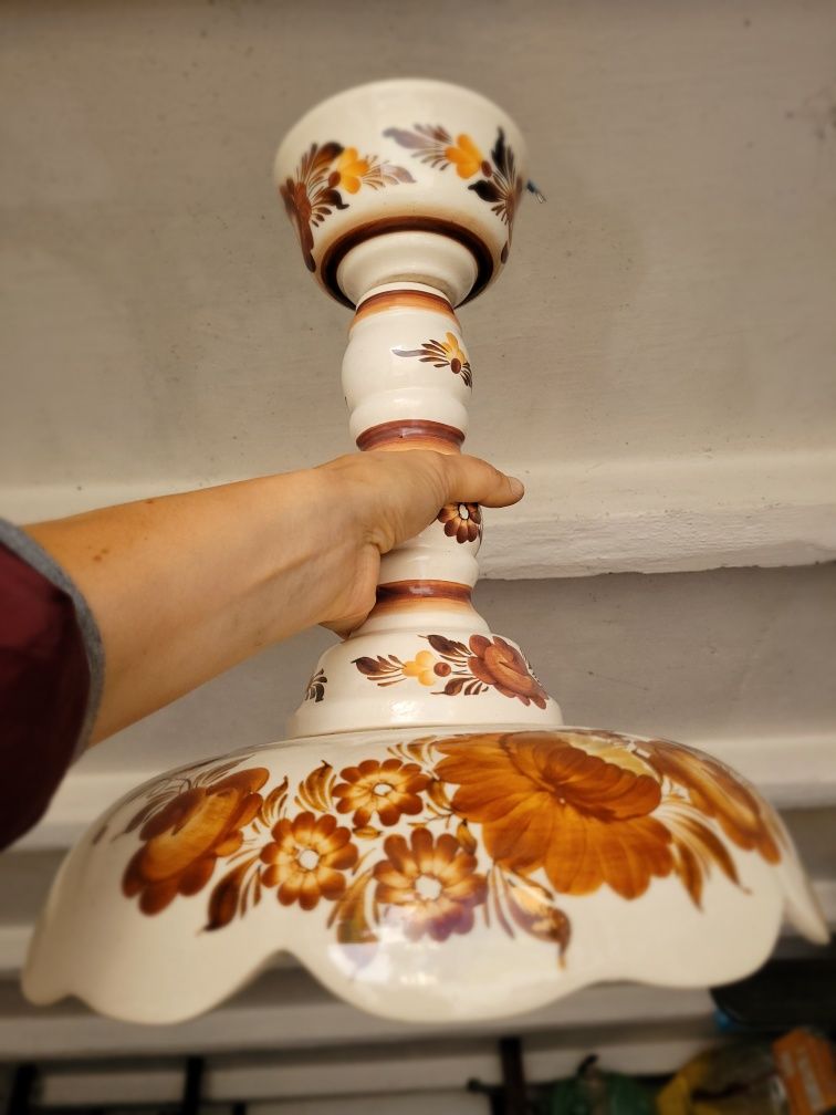 Lampa, ceramika Włocławek PRL + GRATIS