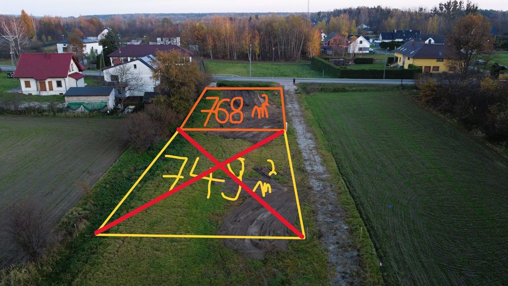 Działka budowlana Nędza ul Jana Pawła II, 768m2, uzbrojona