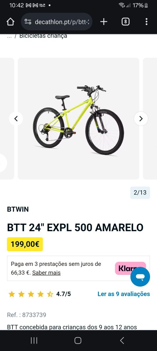 Bicicleta decathlon crianca