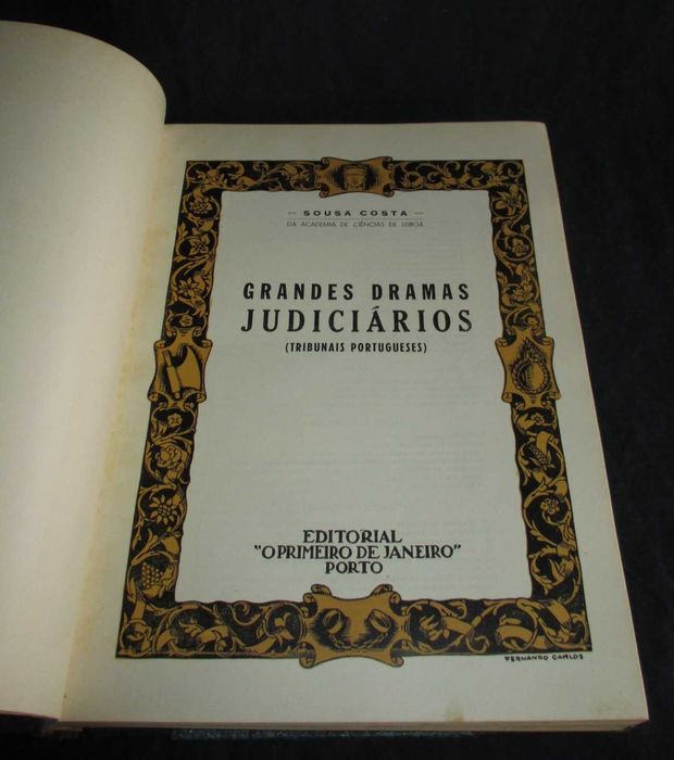 Livro Grandes Dramas Judiciários Sousa Costa 1944