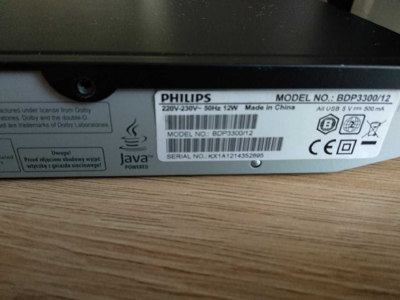 Pilot do Blu-ray Philips Odtwarzacz płyt Blu-ray BDP3300/12 dvd 5K