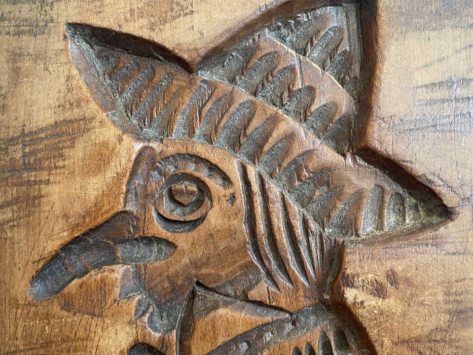 Stara Duża Drewniana Forma do Pierników Wypieków