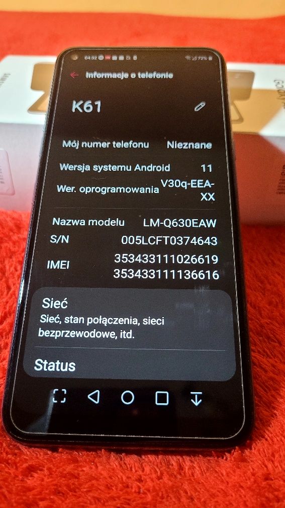 Smartfon 2szt.LG K61 DTS X.3D+ Full Vision 4/128GB.st.B.D.