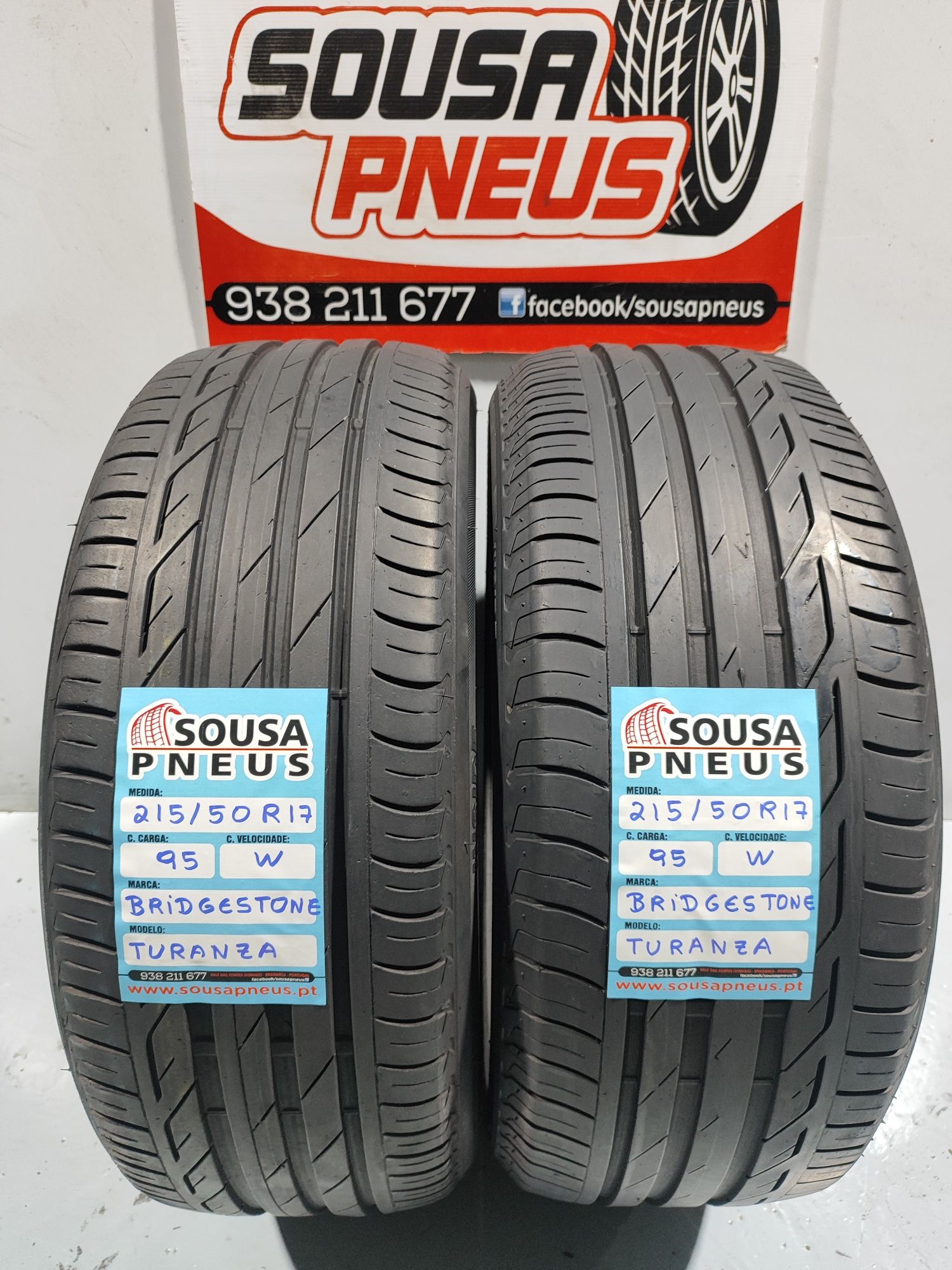 2 pneus semi novos 215-50R17 Bridgestone - Oferta dos Portes