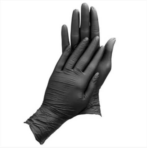 Чорные нитриловые перчатки 100 шт недорого. Все размеры