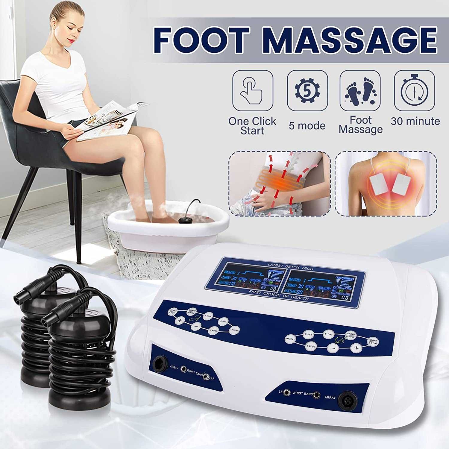 HIDRODETOX DUPLA IONIC FOOT SPA 160 WATTS - HIDROSANA