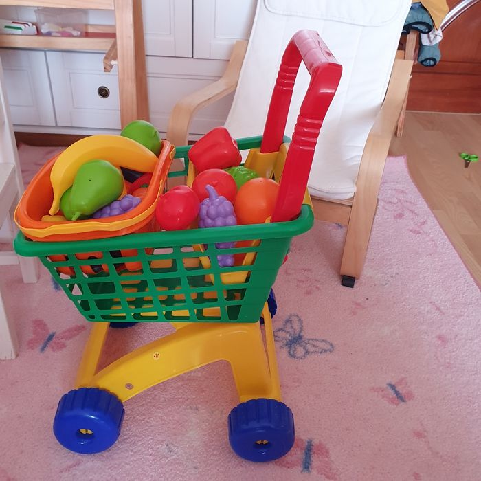 Іграшки на 1-2-3-4 роки: набір супермаркет: візочок+корзина маркет