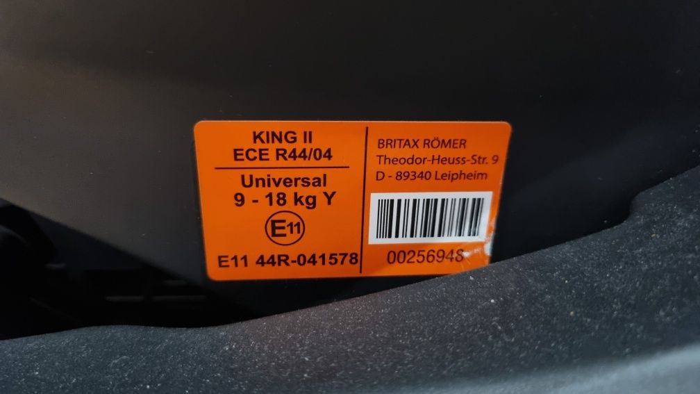 Fotelik samochodowy Britax Romer King II LS (9-18kg)