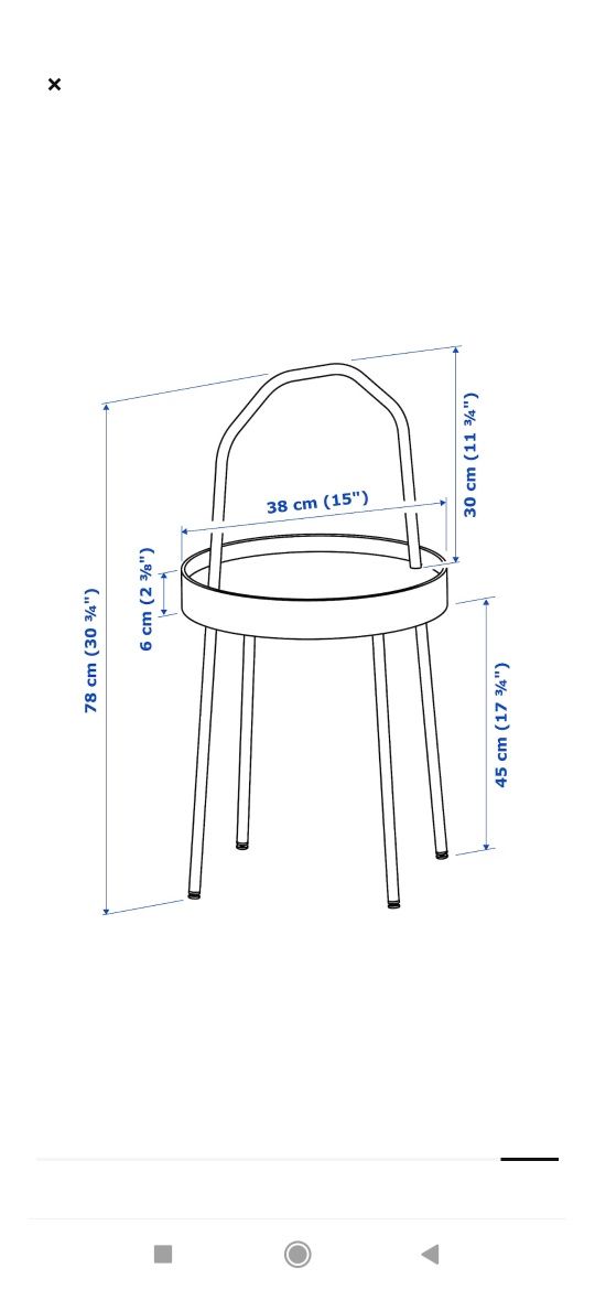 Stolik kawowy czarny z uchwytem Burvik Ikea