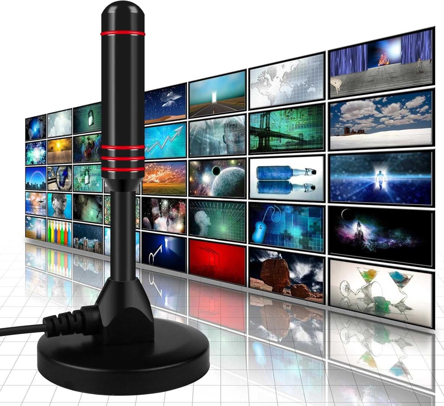 Wewnętrzna antena pokojowa DVB-T/DVB-T2 ze wzmacniaczem HDTV