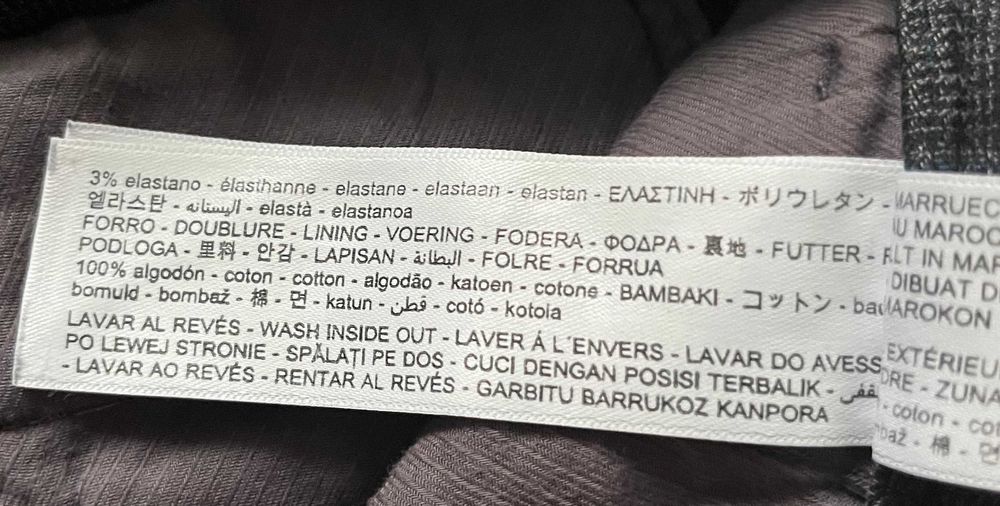 Brązowe materiałowe spodnie Massimo Dutti w lekką kratę rozmiar 185/94