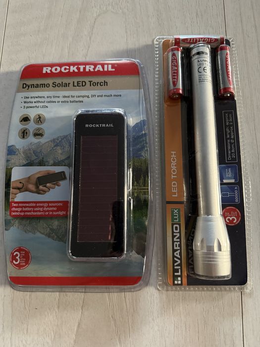 Latarka led i lampka led na baterie slonecxne i dynamo  nowe