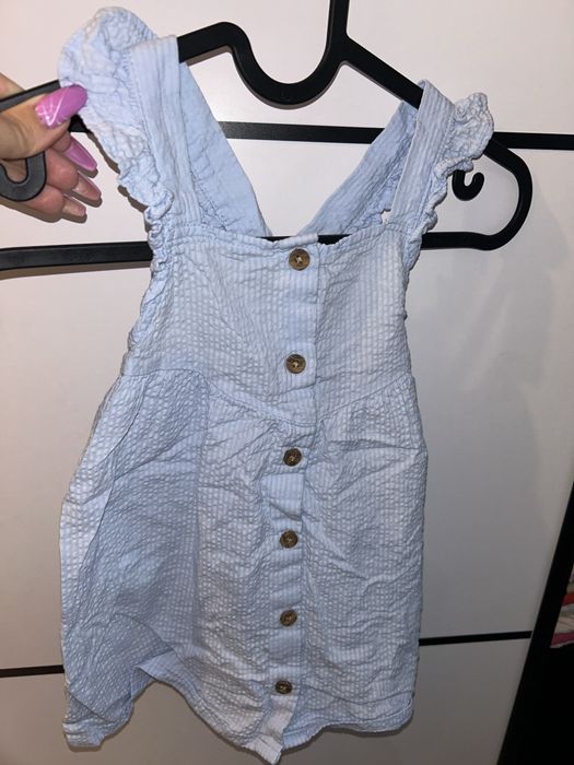 Jasnoniebieska sukienka na ramiączkach H&M 80-86
