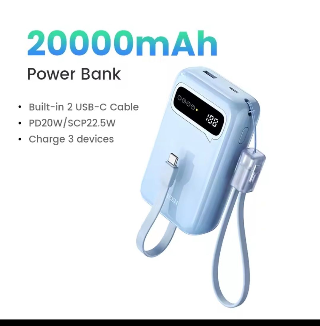 Павербанк Ugreen 20000 mah 20w PB525 блакитний