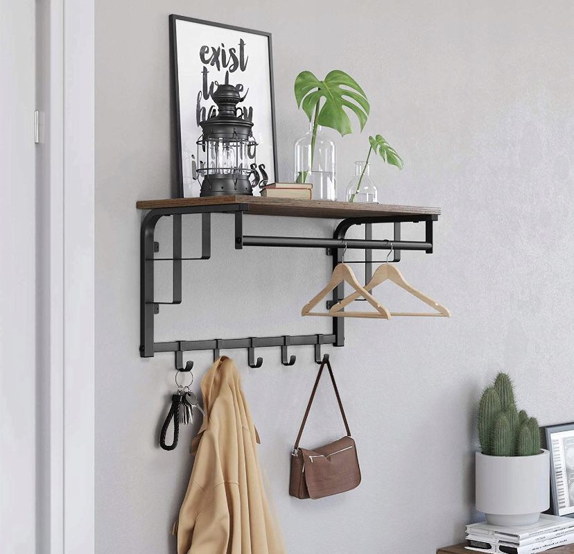 Półka ścienna z wieszakami VINTAGE LOFT
