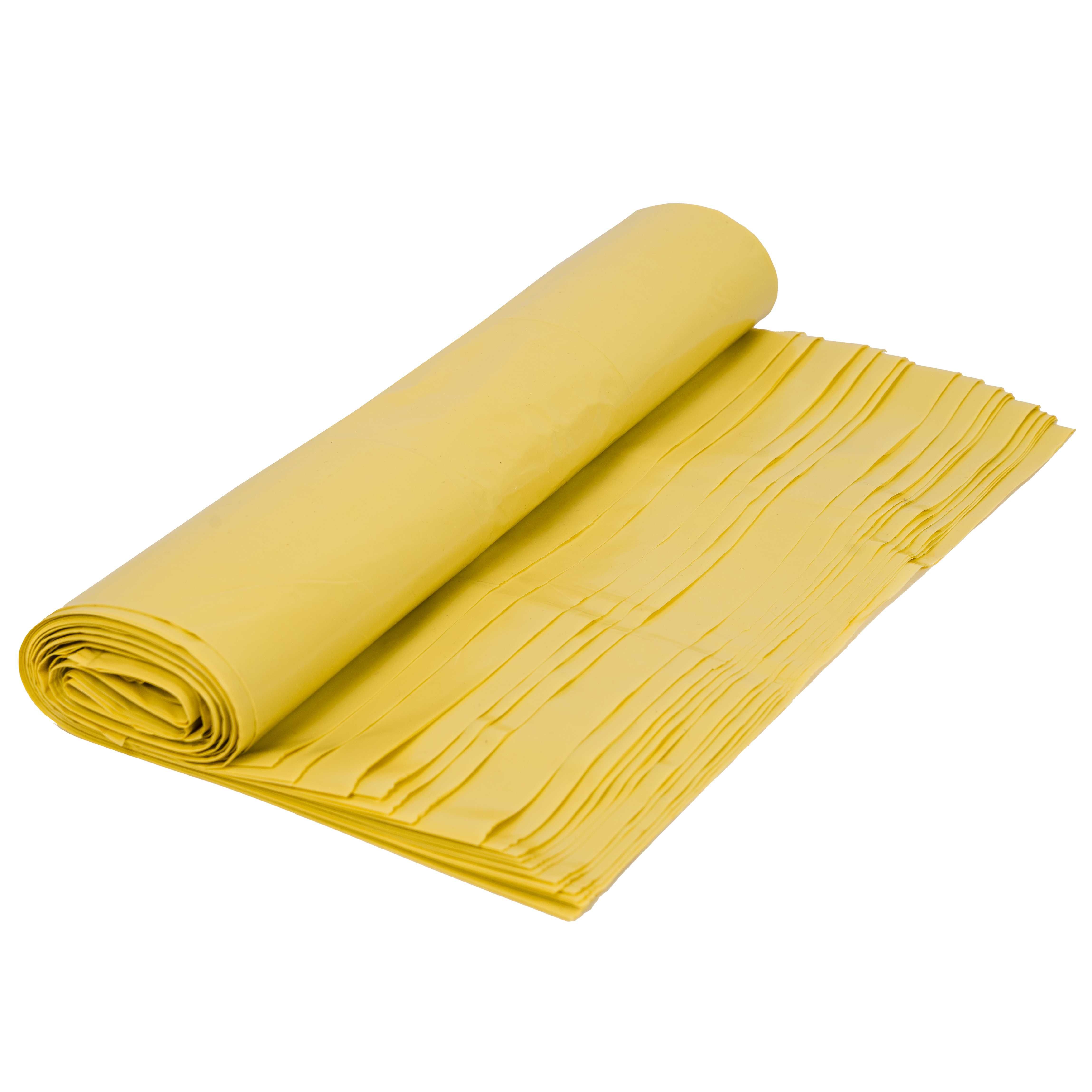 Worki foliowe na odpad śmieci 120l żółte worki na plastik 100 szt.