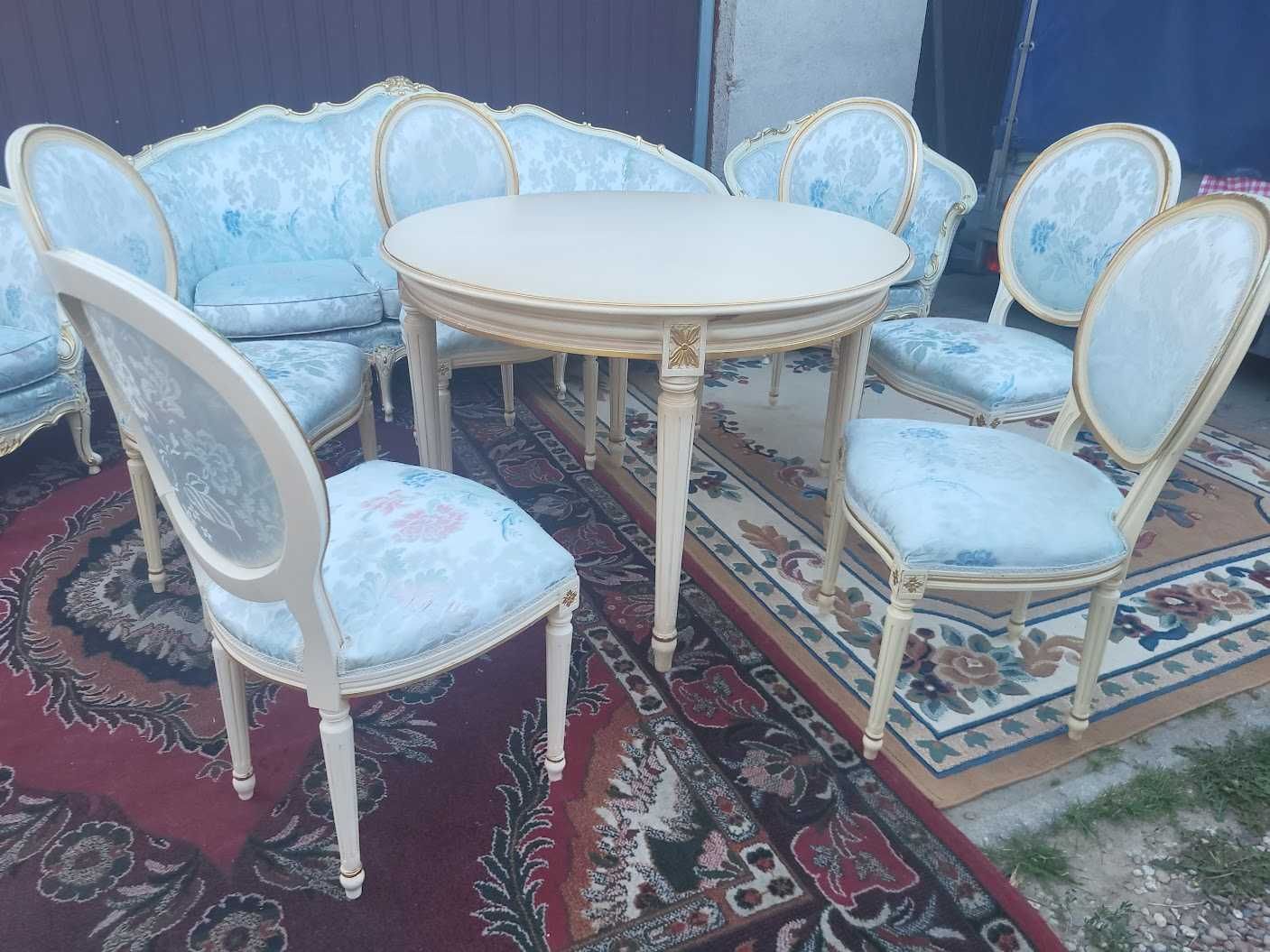 Meble pałacowe LUDWIK XIV komoda witryna sofa fotele stolik krzesła