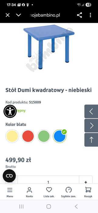 Stolik i 2 krzesełka bambino