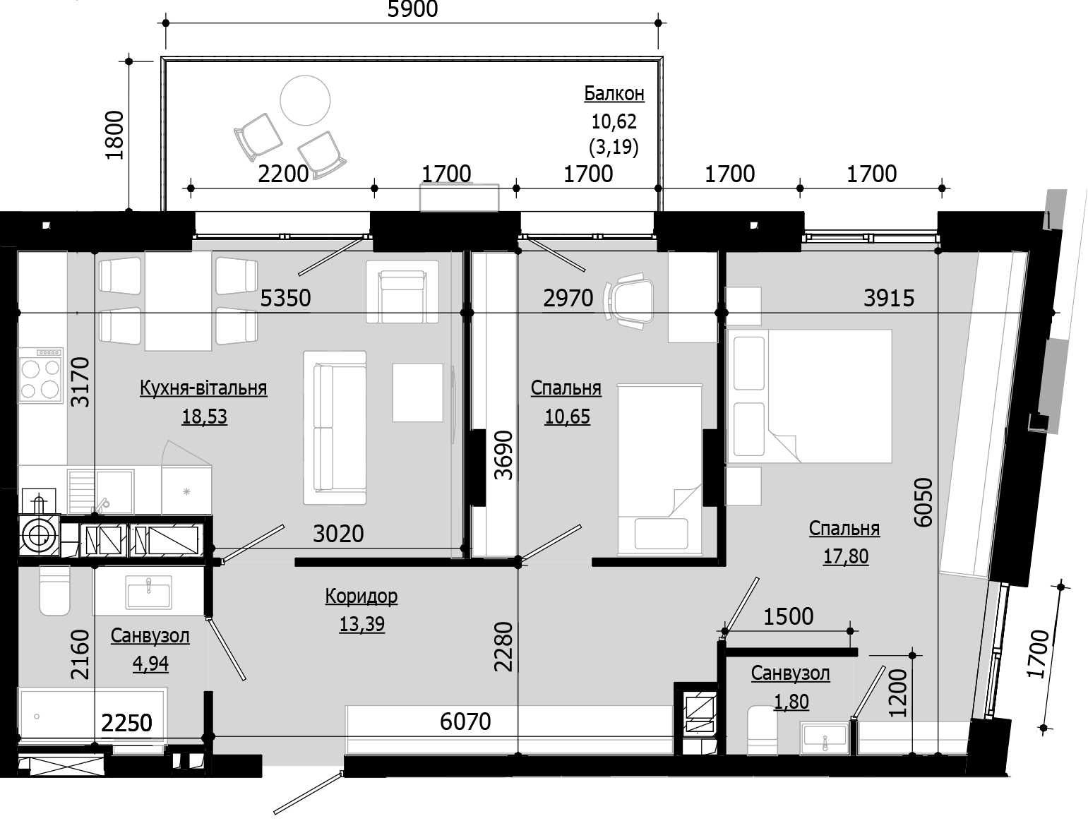 Продаж 2 кім. квартири SOUL PARK вул П. Орлика 70.3 кв.м