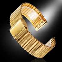 Bransoleta mesh 18mm do zegarka milano siatkowa złota