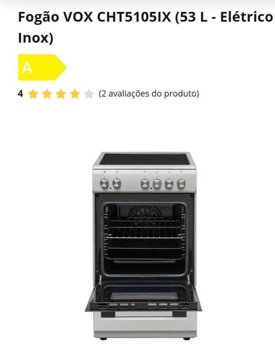 Fogão elétrico com placa. 1 ano de uso.