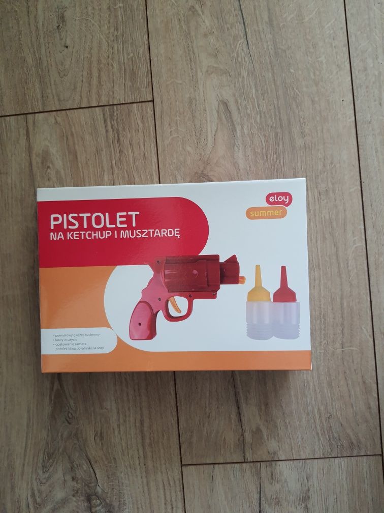Pistolet dozownik śmieszny na ketchup i musztardę pojemnik