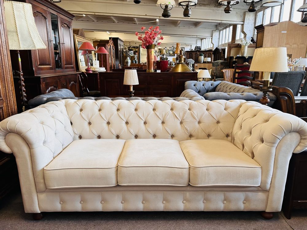 Ekskluzywna i elegancka 3 os. kanapa chesterfield JAK NOWY :)
