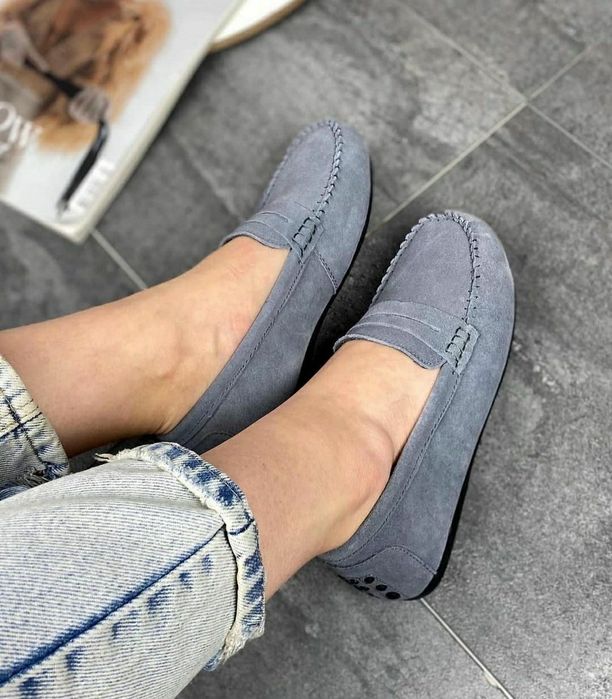 Мокасини натуральний замша на флісі