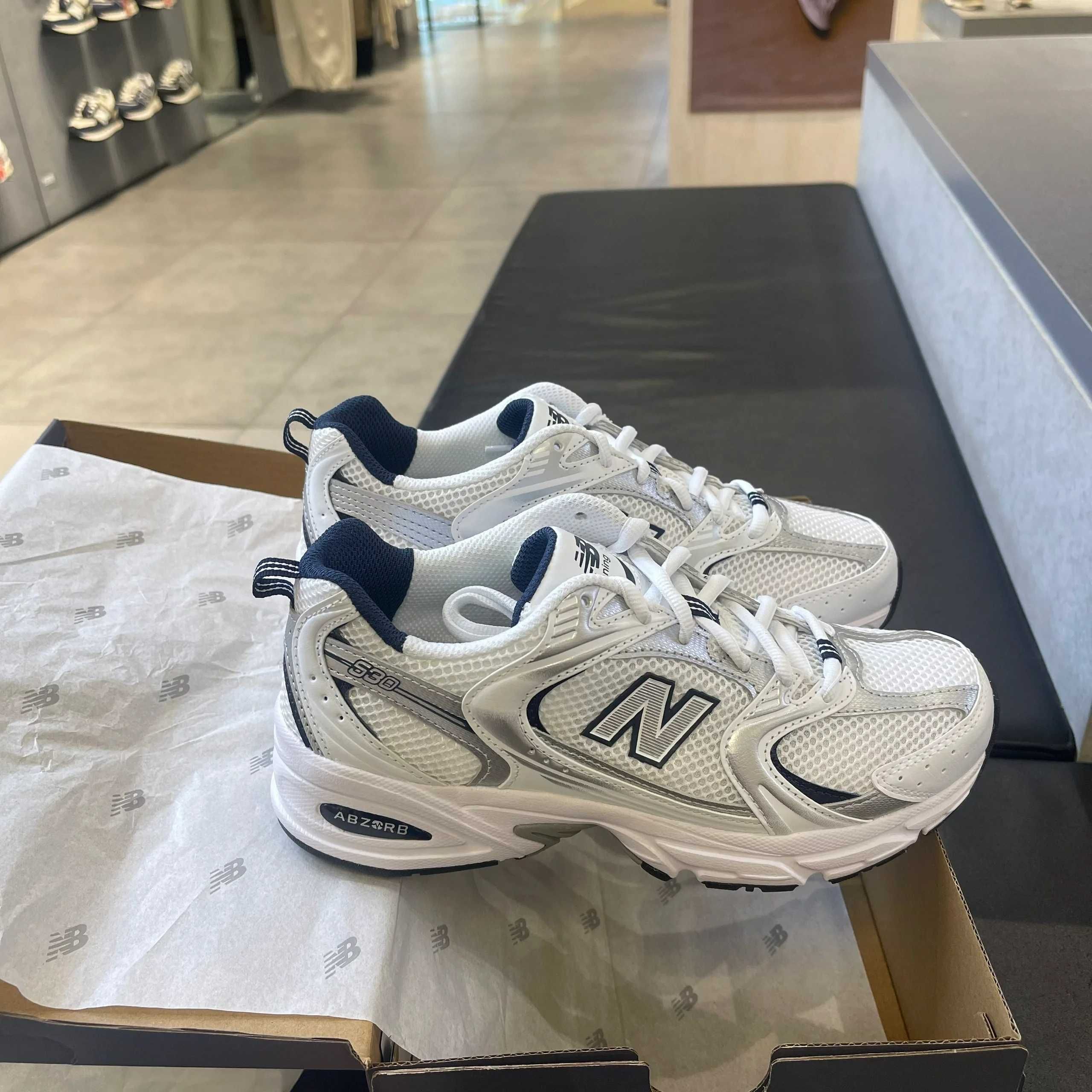 New Balance 530 White Silver Navy EU 38