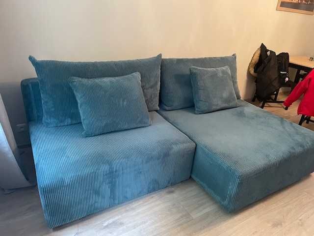 Narożnik rozkladany ALCAMO sztruksowy kolor turkusowy Agata meble