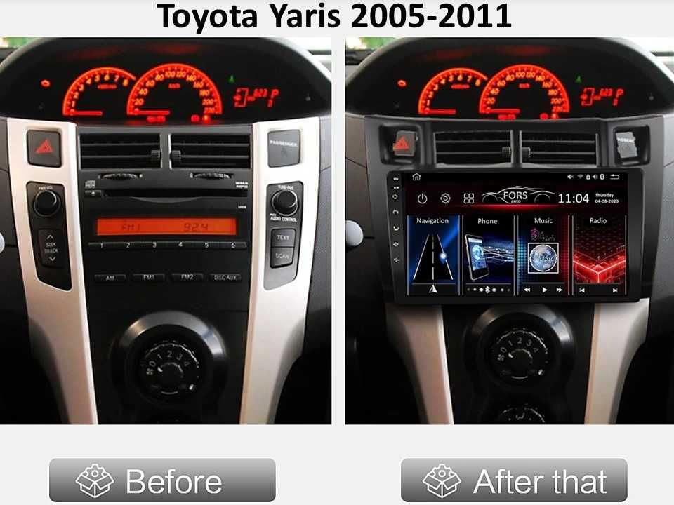 Radio samochodowe Android Toyota YarisVitzPlatz (9", UV black) 2005-11