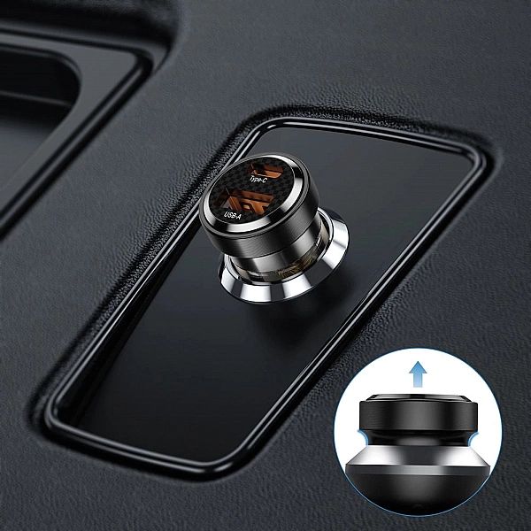 Ładowarka Tech-Protect CC30W samochodowa USB-C PD 30W / USB-A QC 3.0 -