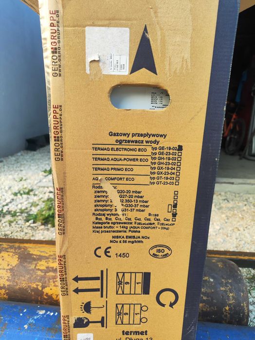 gazowy przepływowy ogrzewacz wody termet piecyk gazowy