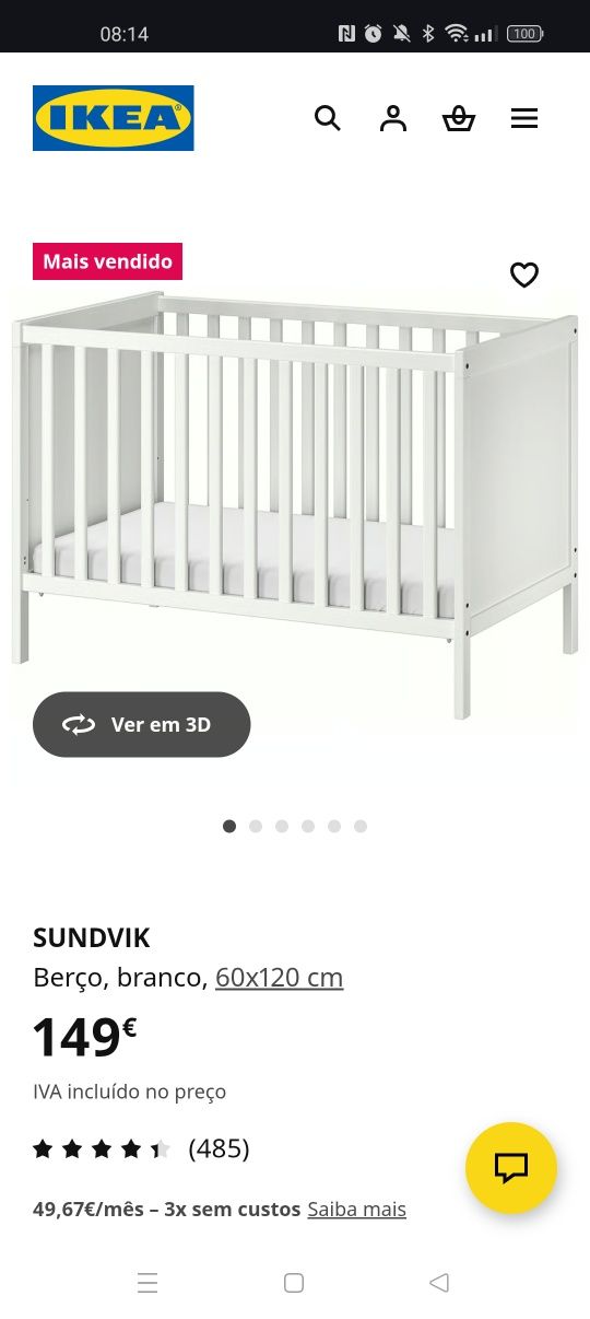 Berço bebe IKEA em ótimo estado