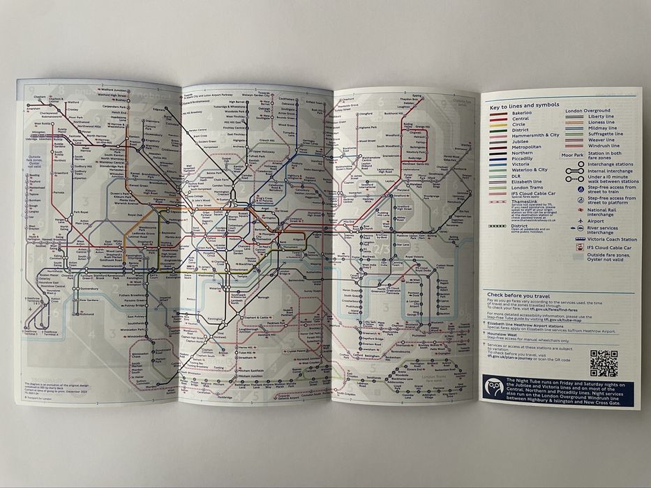 Mapa Metro Londres Tube Dezembro 2024