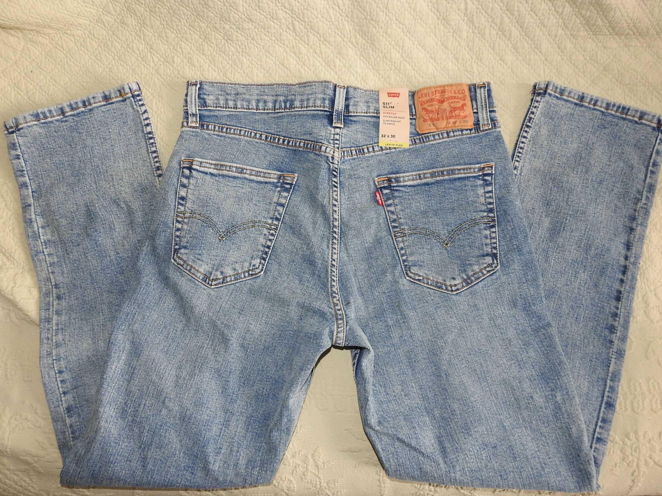 LEVIS 511 Slim Fit Flex Новые джинсы size 32 x 30 из США 100%ОРИГИНАЛ